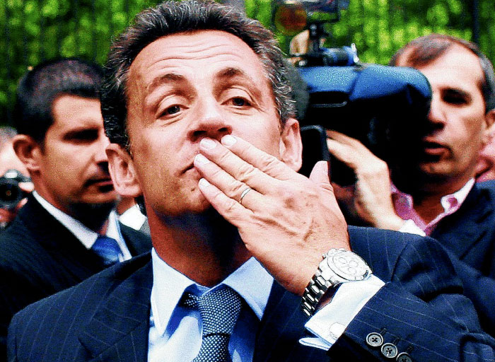 President Nicolas Sarkozy wearing his trademark Rolex Daytona including