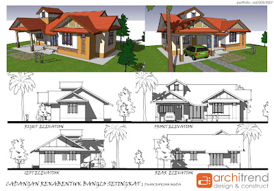 Pelan Rumah  serta Perspektif 3 Dimensi