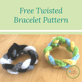 Picture of free twisted bracelet knitting pattern