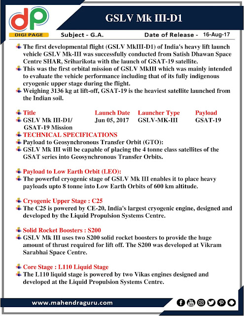 DP | GSLV Mk III- D1 | 16 - August - 17