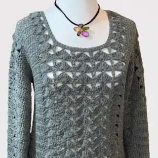 Sweater Punto Pavo Real a Crochet