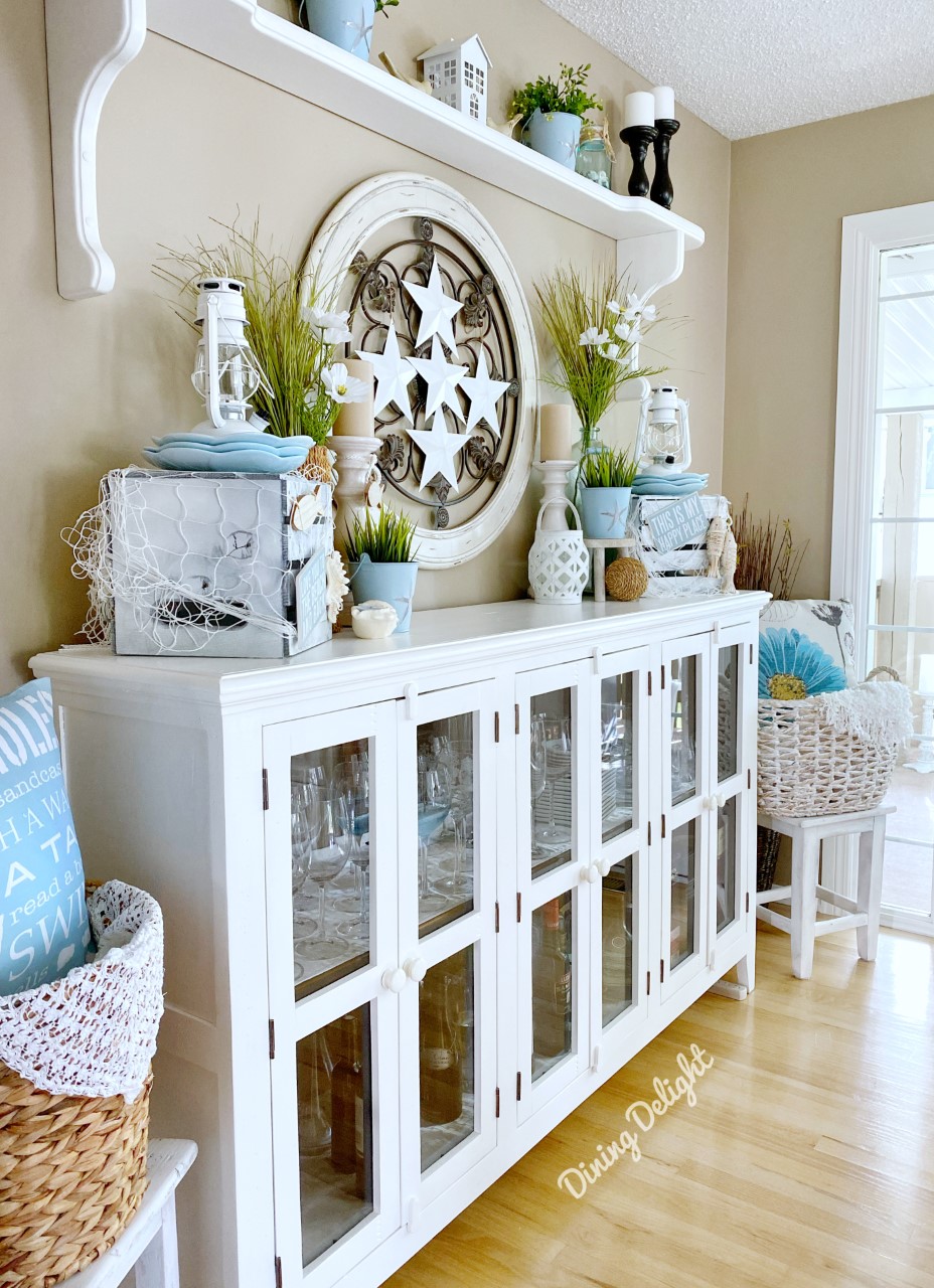 Dining Delight: Beach Themed Decor for the Kitchen Sideboard