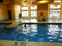 The hot tub and pool area