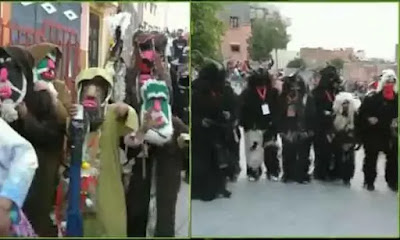طقوس غريبة وآزياء من جلود الحيوانات إحتفالا بعيد الأضحى في المغرب