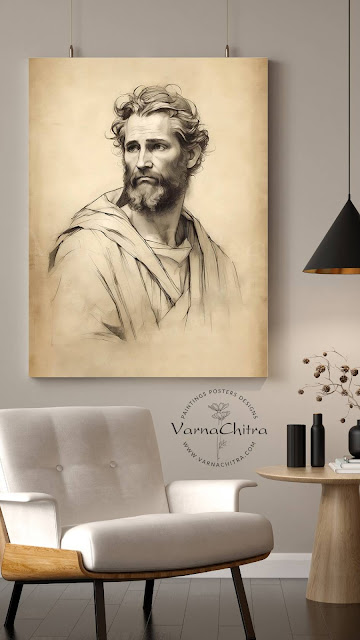 For friends from Spain and United States, St James Pencil Sketch, Painting, Best Gift For James Jim or Jamie, by Biju Varnachitra