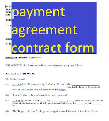 Payment Agreement Contract Form Doc And Pdf Form Sample Contracts