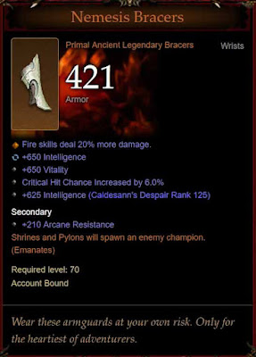 primal ancient nemesis bracers
