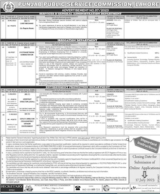 Latest Govt PPSC Jobs