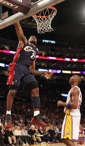 kobe bryant dunking over lebron. that apparently LeBron James