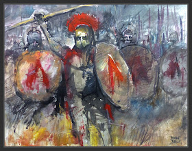 TERMOPILAS-ARTE-PINTURA-FALANGE-ESPARTANA-LEONIDAS-SOLDADOS-ESPARTANOS-PINTURAS-PINTOR-ERNEST DESCALS