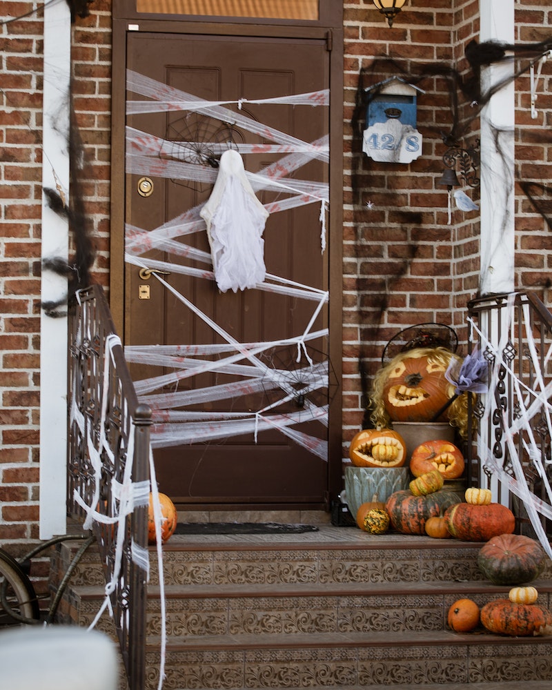 ghost themed Halloween door
