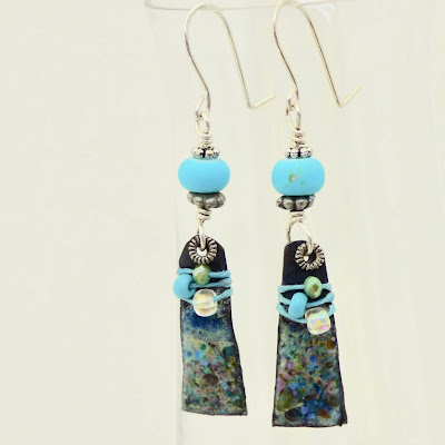 Boho Blue Earrings by BayMoonDesign