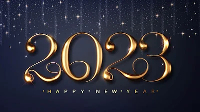 Happy New Year, Gold Numbers. Wishes, Celebration, HD Wallpaper