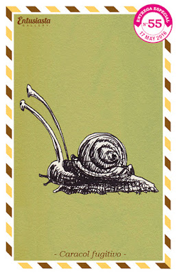 Caracol escapando de una caracolada ilustrado por Jésica Cichero