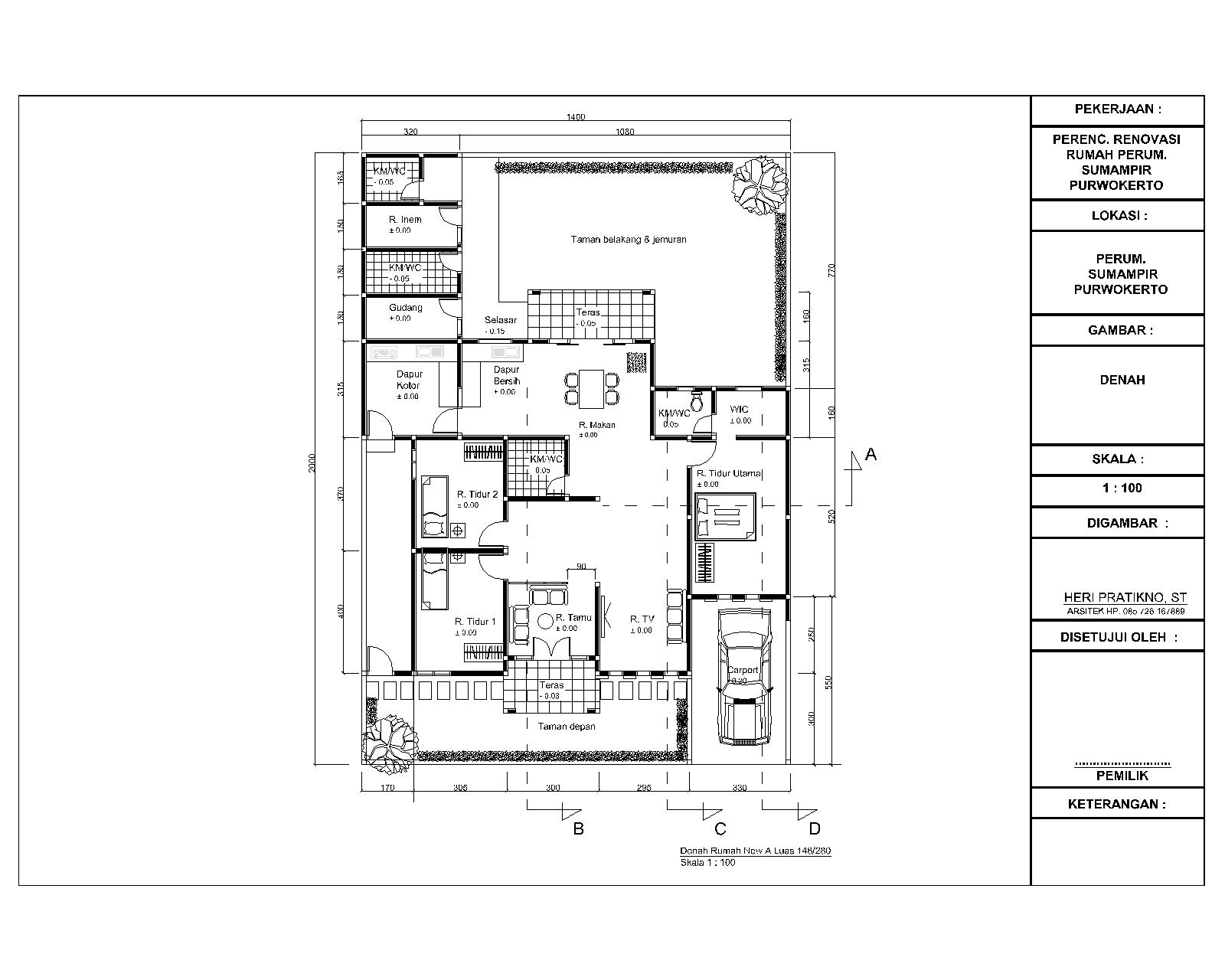 CONTOH GAMBAR KERJA/ GAMBAR 2D (2 DIMENSI) ~ Jasa Arsitek 