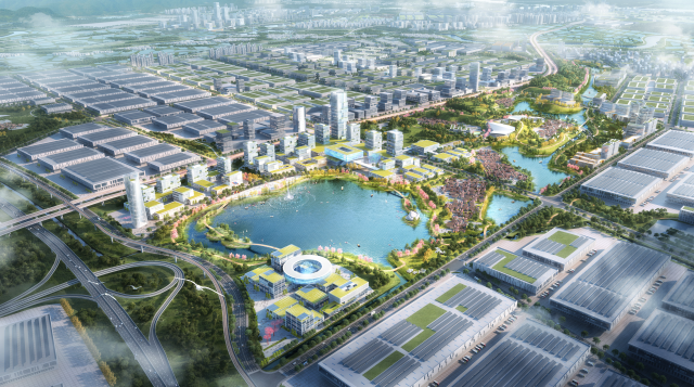 Renderings of Fuxi Science and Technology Innovation Park in the City Management Starting Area of a Large Industrial Agglomeration Zone in Guangdong Province (Zhaoqing).