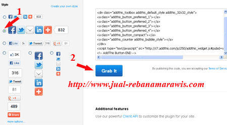 Cara Membuat Share Button FB, Twitter, Google+1 Di Atas Posting/Artikel Blog.