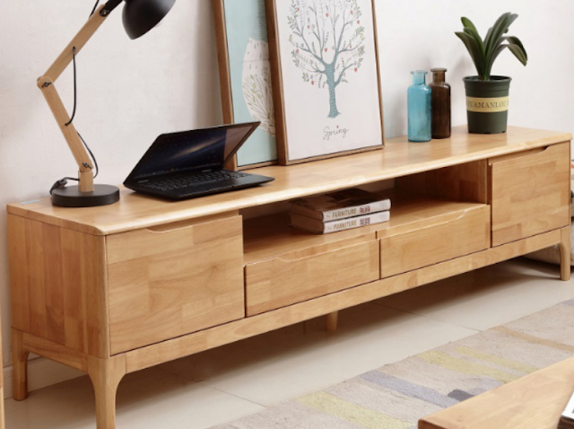 Wooden TV entertainment unit