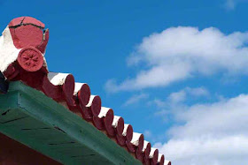 clouds, roof, tiles, sky, Okinawa