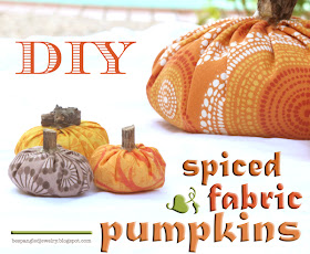 DIY spiced fabric pumpkins fall decor (centerpieces)