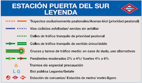 Calles recomendadas para llegar en bici a la estación de Metro de Puerta del Sur