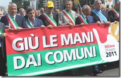 sindaci manifestano