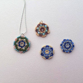 free tutorial to learn circular bead netting - used to make mandalas and flower pendants