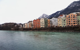 The colourful river side in old town Innsbruck Austria