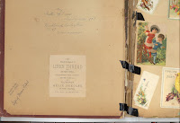 Pre-1900 scrapbook of greeting cards and other miscellaneous cards
