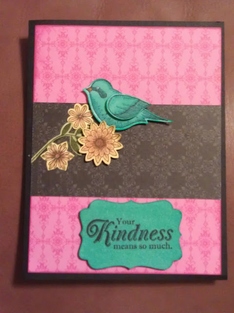 Greeting card with Stampin' Up Bird Builder punch and stamping