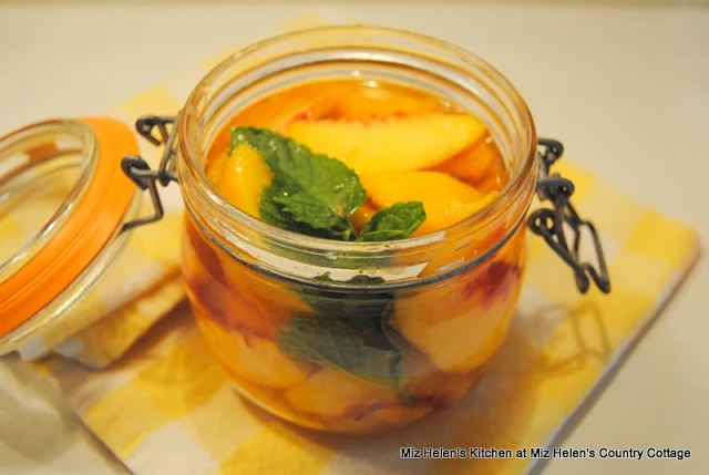 Icebox Pickled Peaches have a fantastic flavor and just may bring back some memories of pickles in the icebox! Miz Helen's Country Cottage