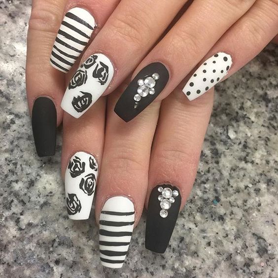 Black And White Nail Designs