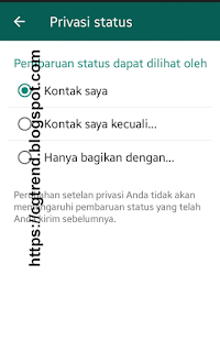 cara sembunyikan status whatsapp