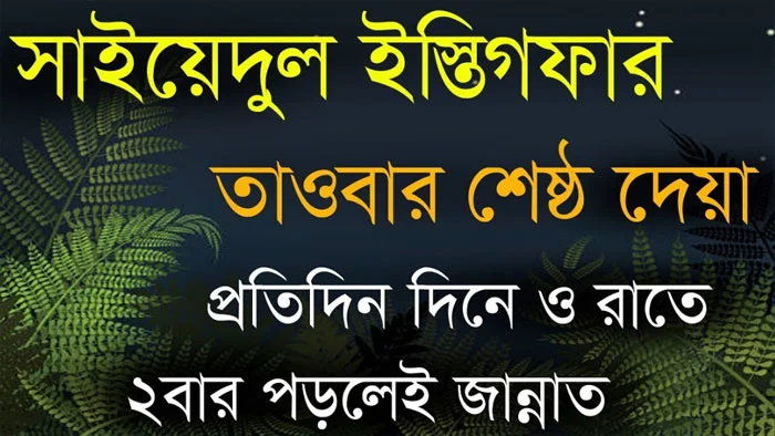 সাইয়েদুল ইস্তেগফার এর ফজিলত - ইস্তেগফারের ফজিলত ঘটনা - ইস্তেগফারের দোয়া