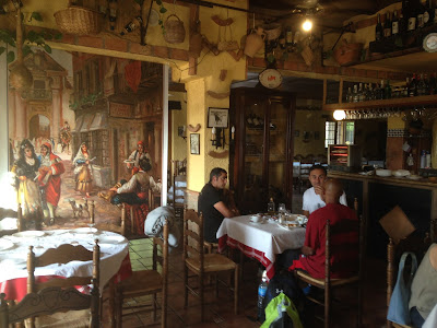 Andalusian breakfast in the rustic hotel