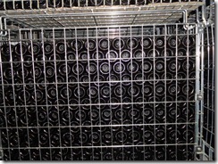 Poliziano Wine Tour, Montepulciano, Italy - bottles are full wait to be labeled