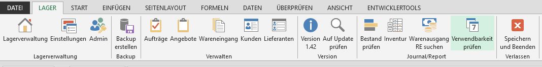 Excel Lagerverwaltung Version 1.46 / Update 14.06.2020