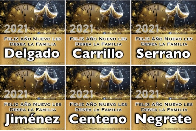 Feliz Año nuevo les desea la familia