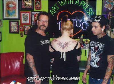 Spider Tattoo On Women's Back Making