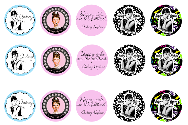 Audrey Hepburn: Free Printable Toppers or Labels. 