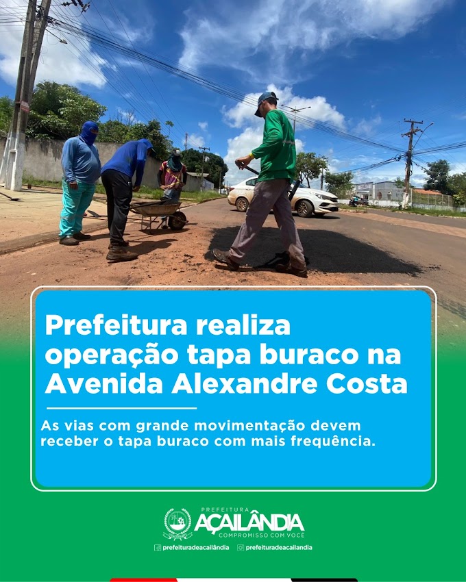  Prefeitura realiza operação tapa buraco na avenida Alexandre Costa 