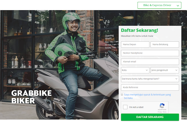 Cara daftar ulang driver Uber motor ke Grabbike