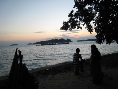 Enjoying the Sunset at the beach of Pulau Putri