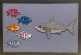 Five Little Fishies, shark flannel rhyme, shark fingerplay