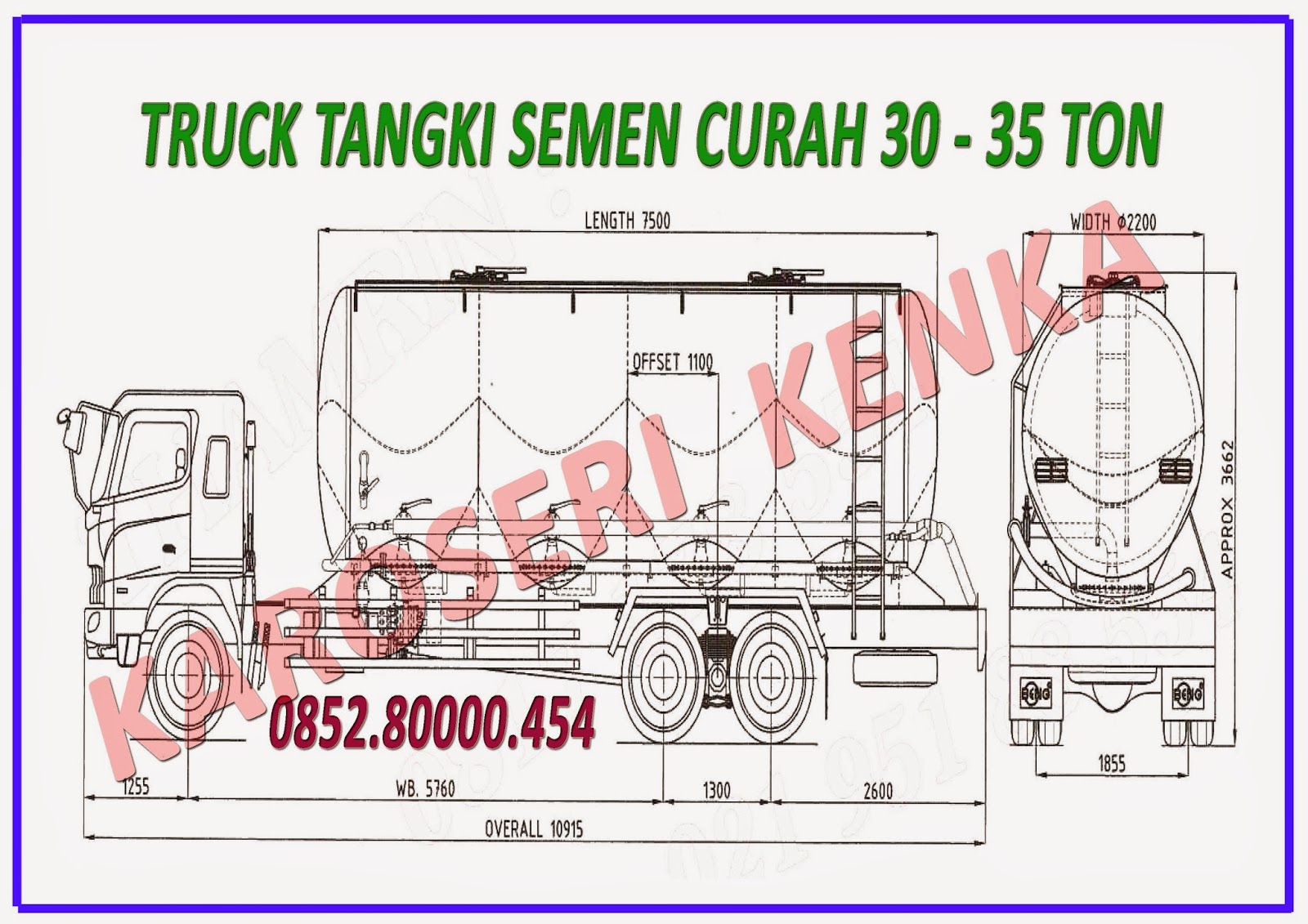 Dimensi Konstruksi Karoseri Truk Tangki KAROSERI KENKA