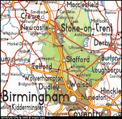 Map of Staffordshire City Picture