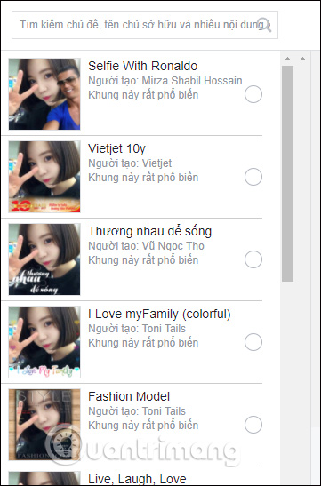 List of Facebook avatar frames