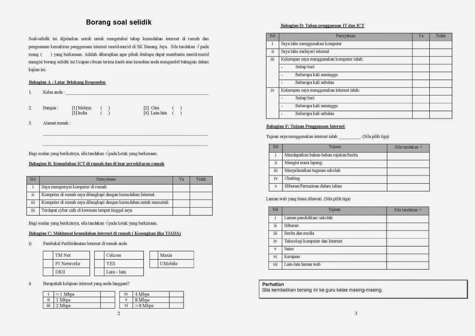 Contoh Borang Soal Selidik Kegiatan Ekonomi - Kabar Click