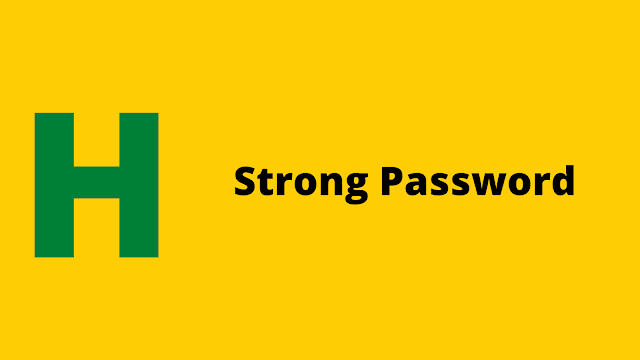 HackerRank Strong Password problem solution