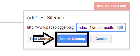 Sitemap Box in Google Webmaster Tool